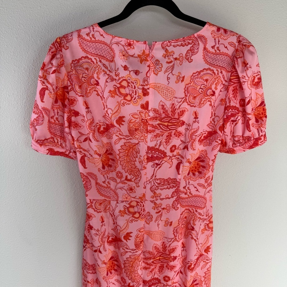 NWOT CINQ A SEPT Kay Floral-Print Midi-Dress English Rose Multi Boho Women’s 0 - Picture 12 of 14